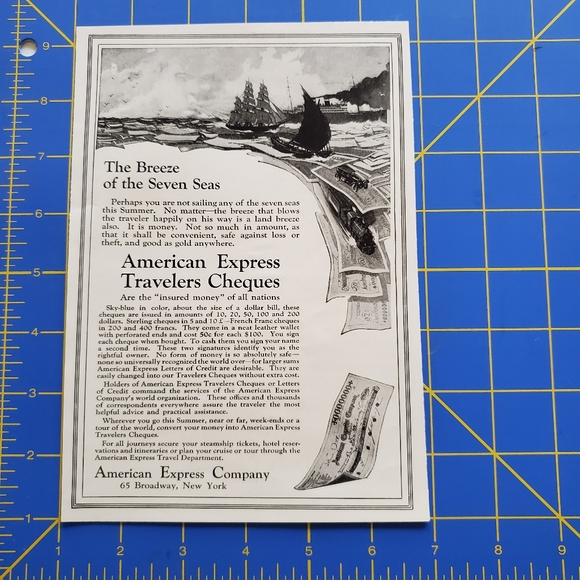 American Express  Original Print Magazine Advertisement From 1921 - Picture 2 of 2